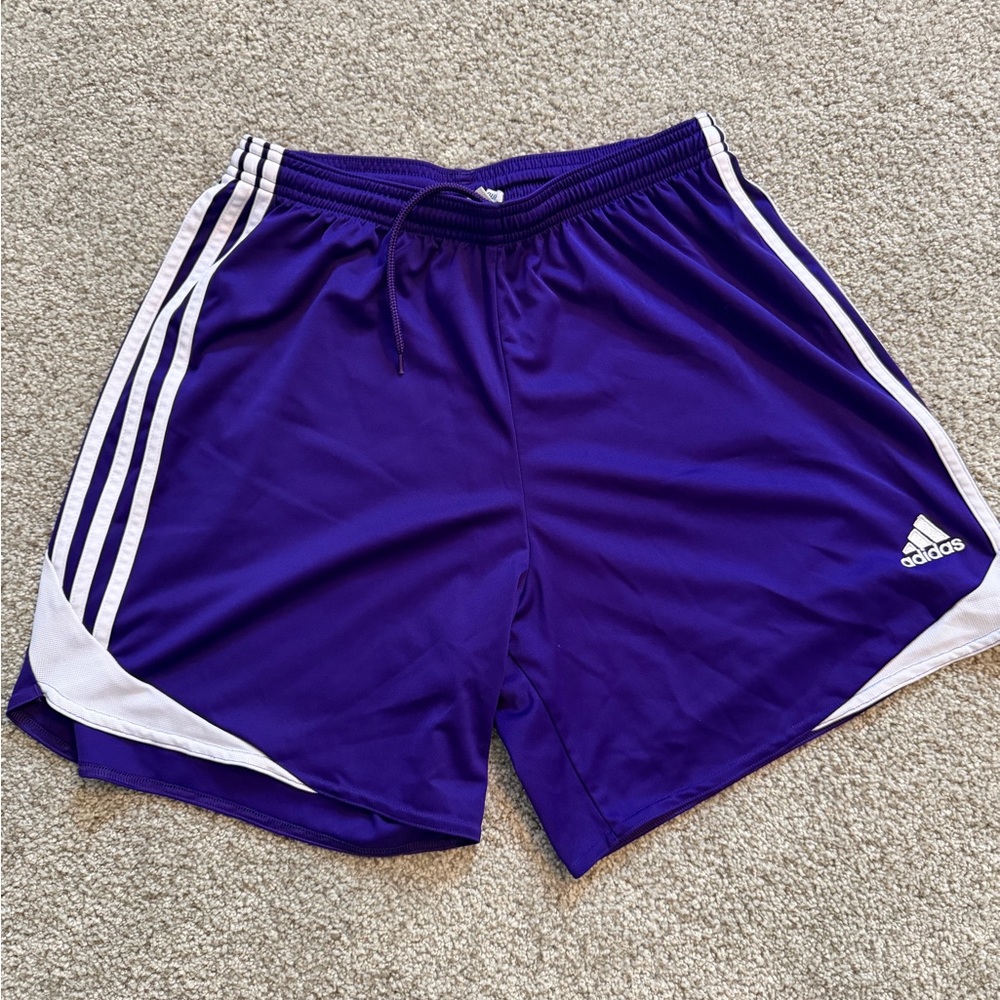 Adidas Men's Athletic Shorts in Purple and White